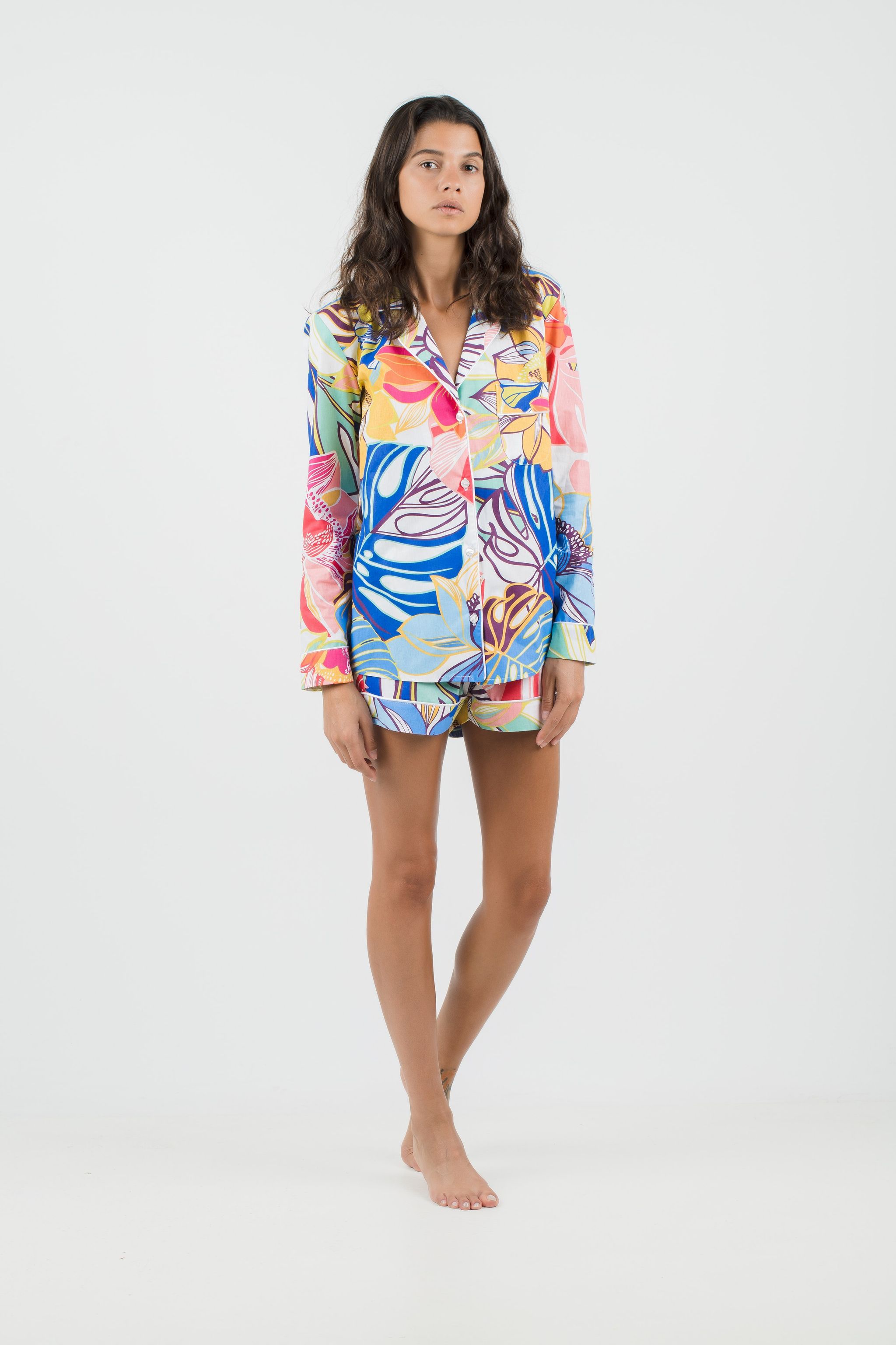 pajama with shorts floral 